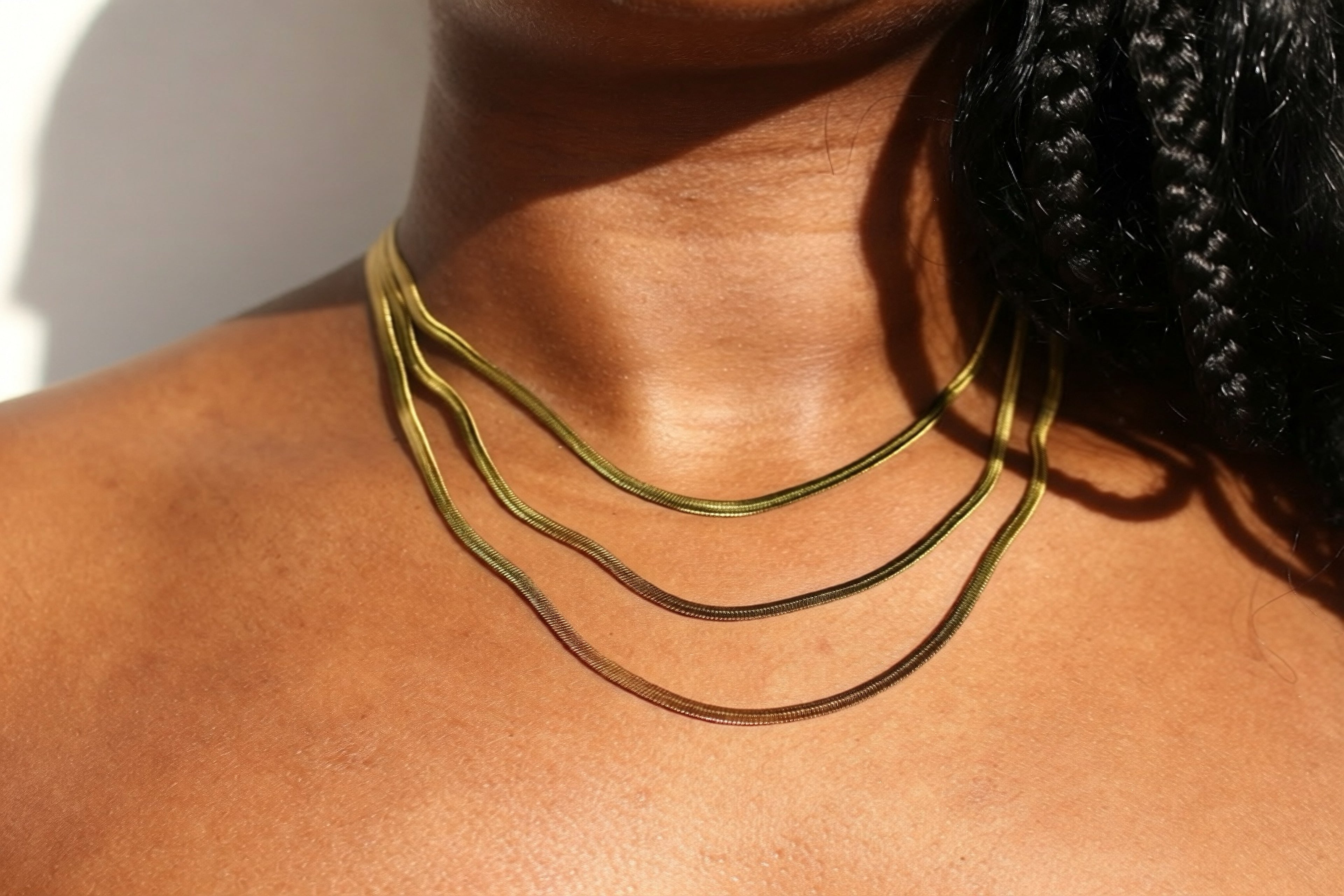 Triple Snake Chain Necklace