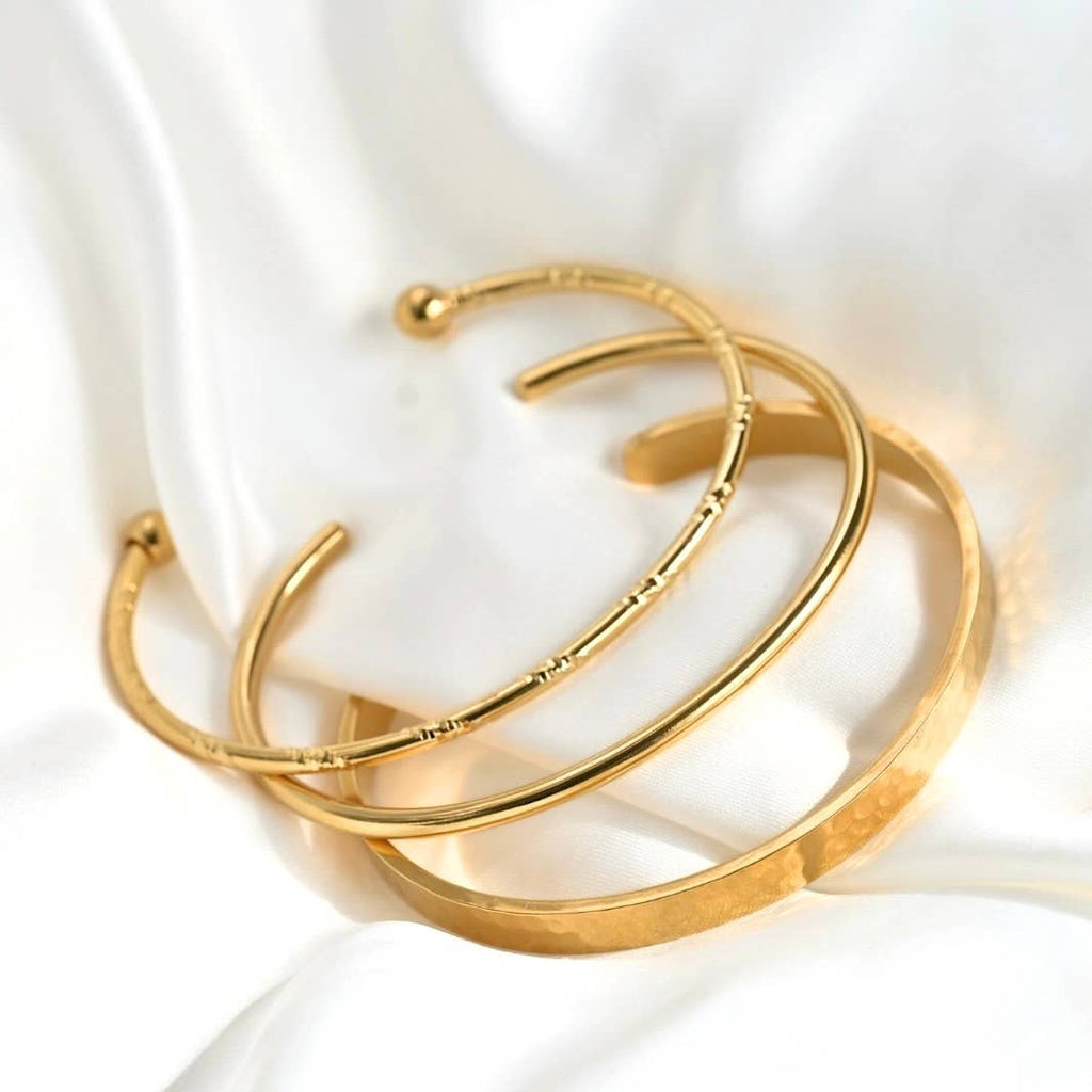 Thin Sculpted Cuff Trio