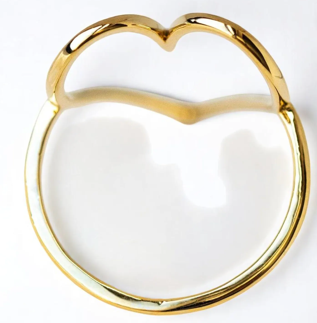 Caught Up Heart Ring - 18K Gold over Stainless Steel