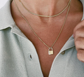 Off The Market Lock Necklace - 14K Gold over Stainless Steel