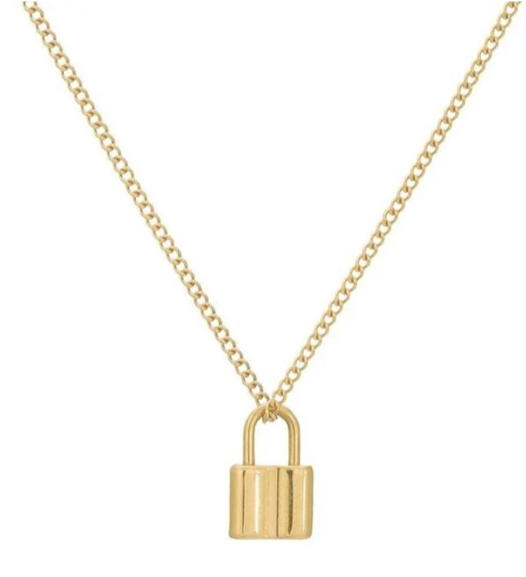 Off The Market Lock Necklace - 14K Gold over Stainless Steel
