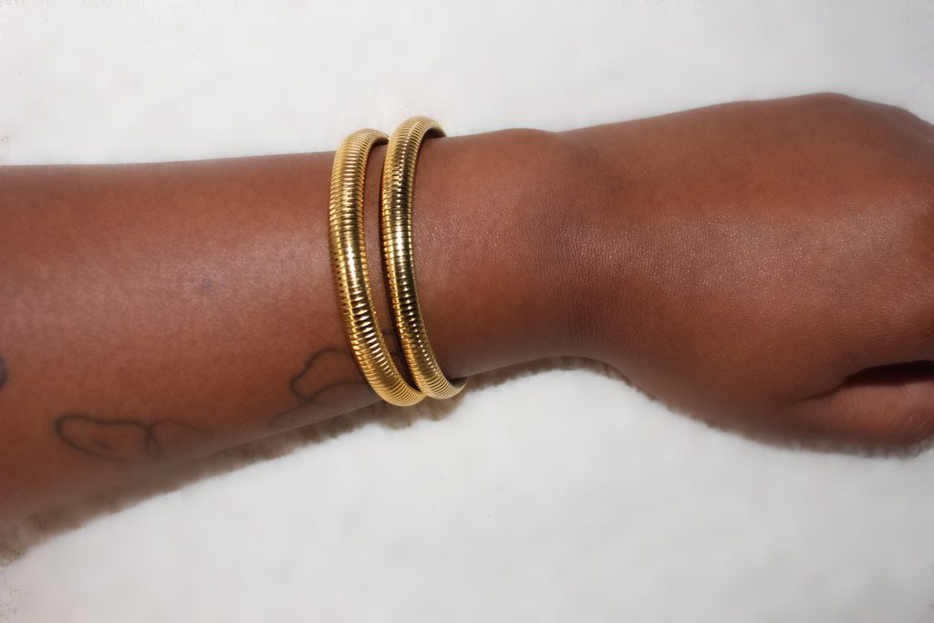Cobra Coil Bangle Bracelet Set