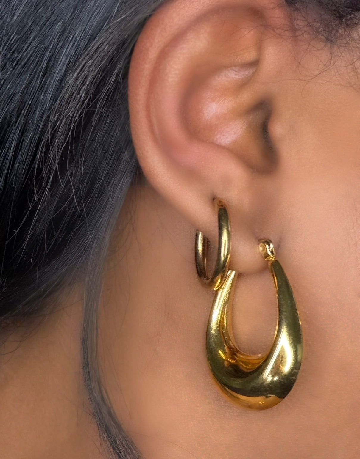 The Molten Teardrop Hoops