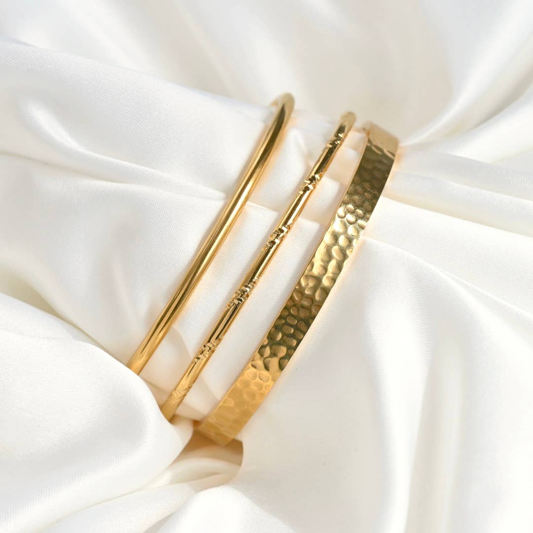 Thin Sculpted Cuff Trio
