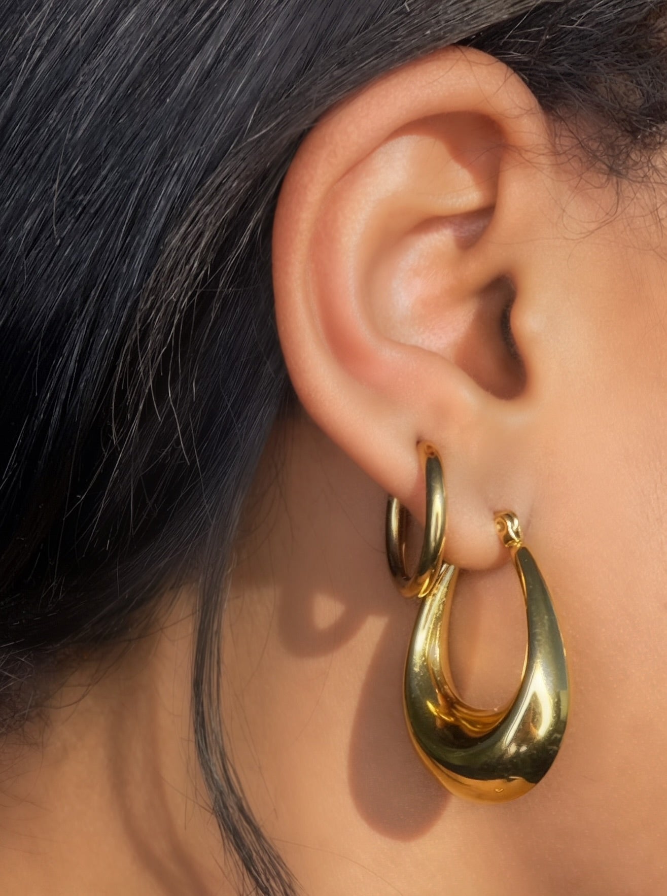 The Molten Teardrop Hoops