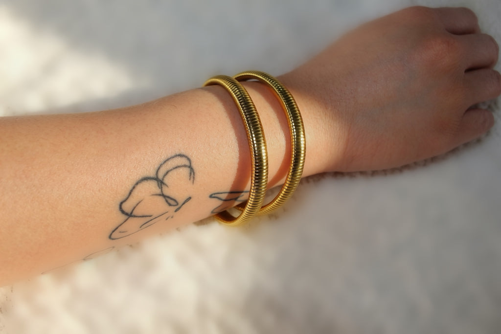Cobra Coil Bangle Bracelet Set