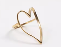 Caught Up Heart Ring - 18K Gold over Stainless Steel