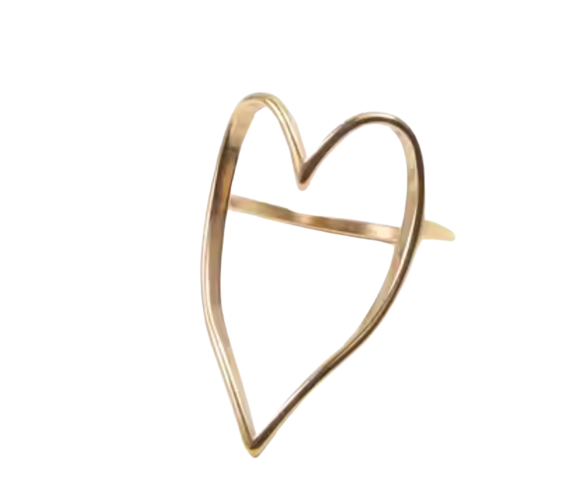 Caught Up Heart Ring - 18K Gold over Stainless Steel