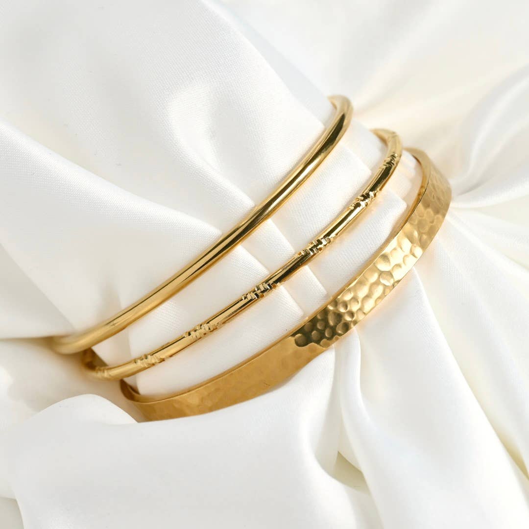 Thin Sculpted Cuff Trio