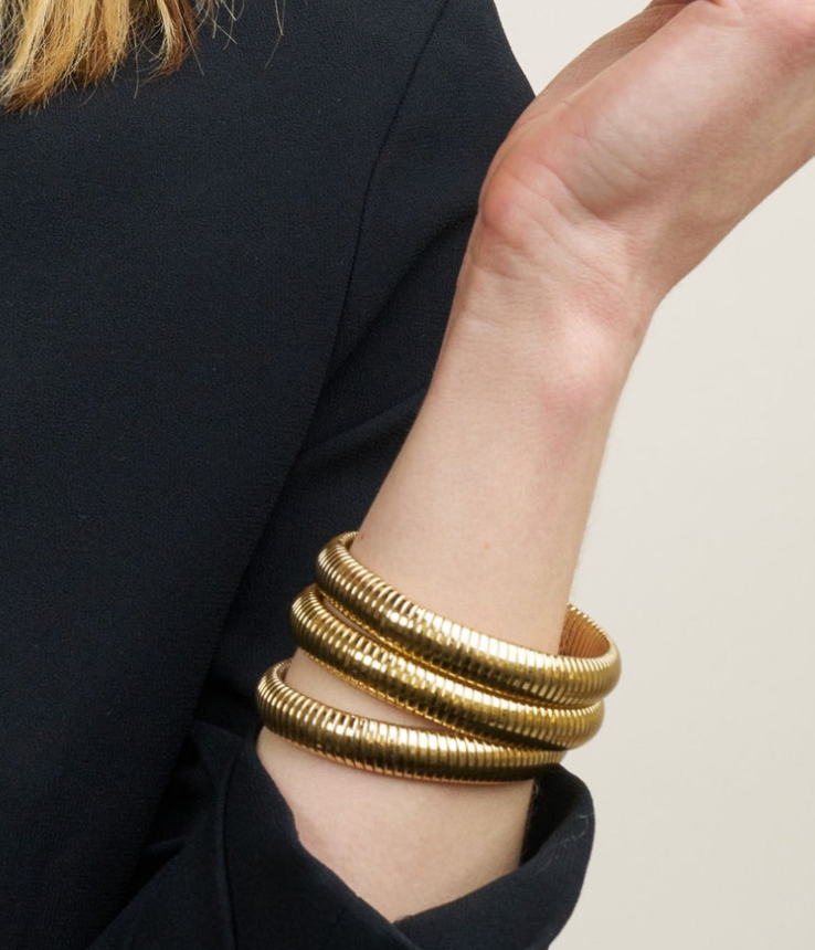 Cobra Coil Bangle Bracelet Set
